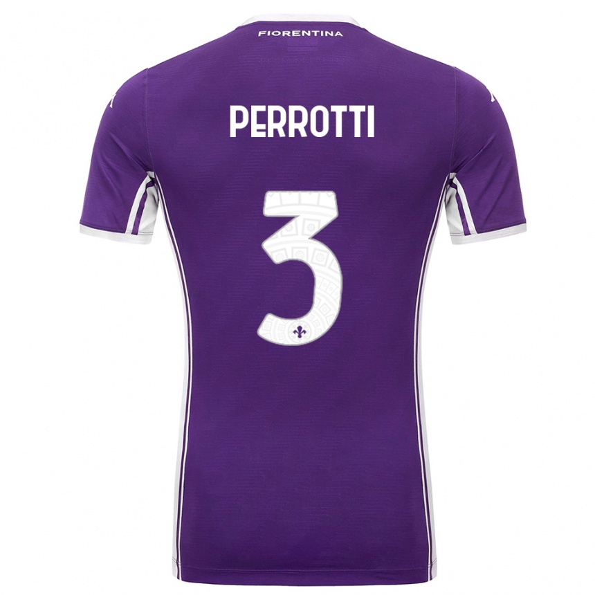 גברים כדורגל Alessandro Perrotti #3 סגול לבן ג'רזי ביתית 2025/26