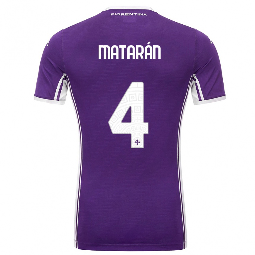 גברים כדורגל Federico Matarán #4 סגול לבן ג'רזי ביתית 2025/26