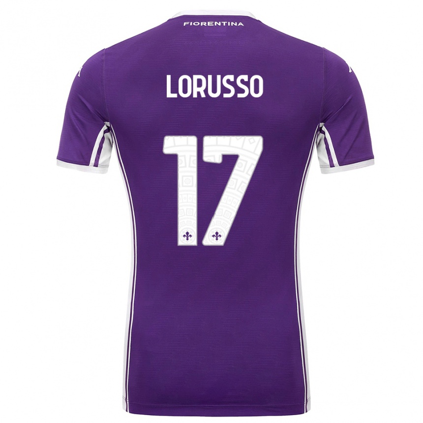 גברים כדורגל Angelo Lorusso #17 סגול לבן ג'רזי ביתית 2025/26