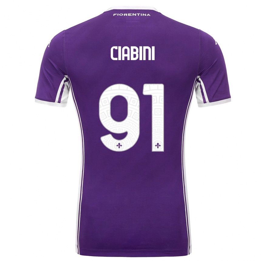 גברים כדורגל Giulia Ciabini #91 סגול לבן ג'רזי ביתית 2025/26