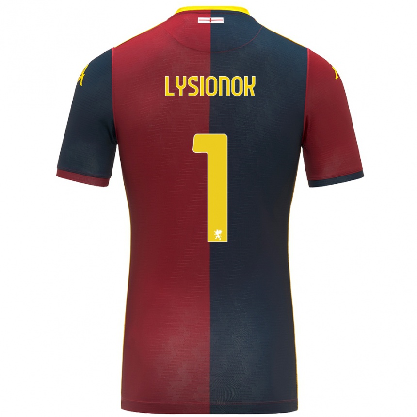גברים כדורגל Ernestas Lysionok #1 אדום כחול מלכותי ג'רזי ביתית 2025/26
