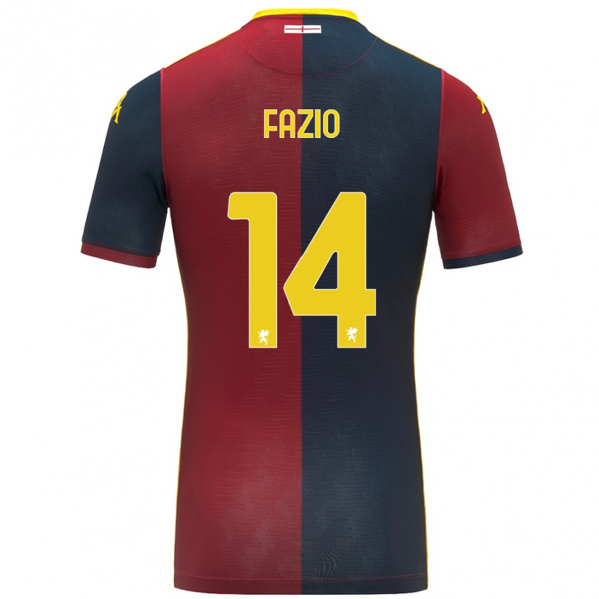 גברים כדורגל Tommaso Fazio #14 אדום כחול מלכותי ג'רזי ביתית 2025/26