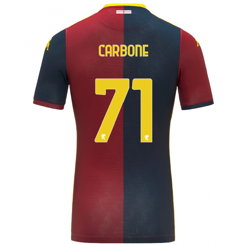 גברים כדורגל Filippo Carbone #71 אדום כחול מלכותי ג'רזי ביתית 2025/26