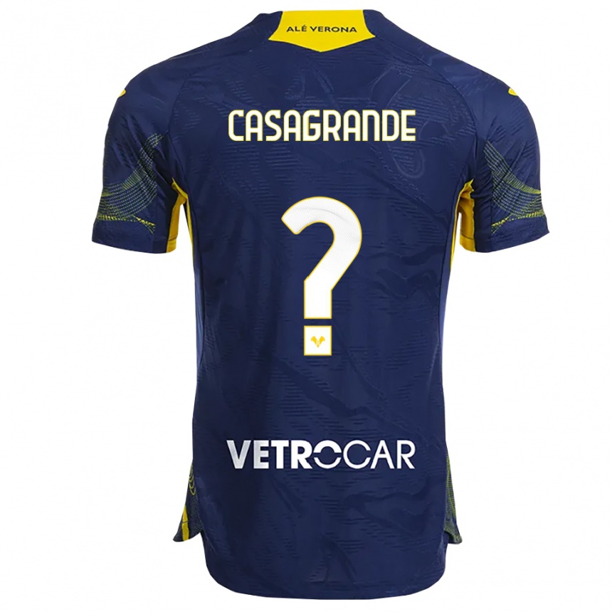 גברים כדורגל Tommaso Casagrande #0 נייבי צהוב ג'רזי ביתית 2025/26