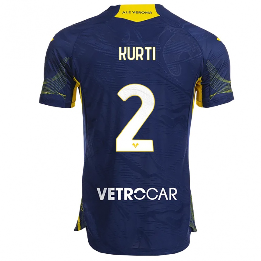 גברים כדורגל Adi Kurti #2 נייבי צהוב ג'רזי ביתית 2025/26
