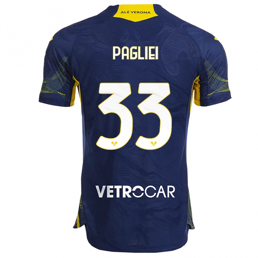 גברים כדורגל Matteo Pagliei #33 נייבי צהוב ג'רזי ביתית 2025/26