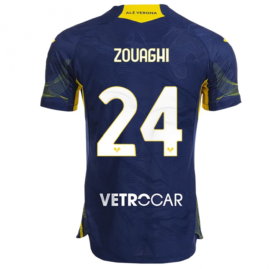 גברים כדורגל Thomas Zouaghi #24 נייבי צהוב ג'רזי ביתית 2025/26