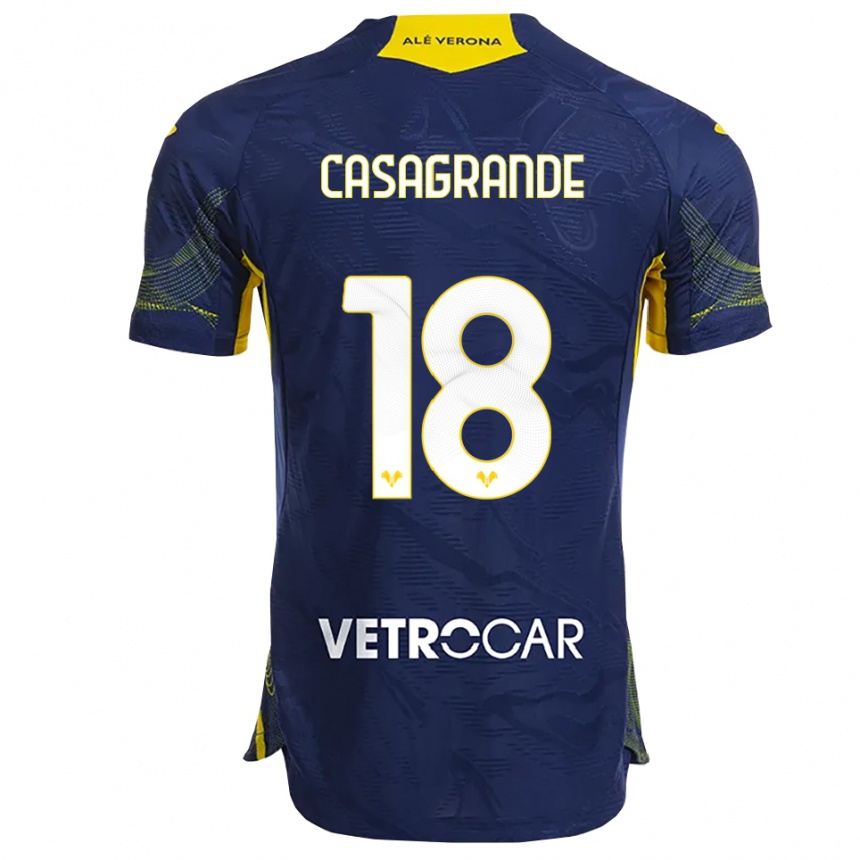 גברים כדורגל Davide Casagrande #18 נייבי צהוב ג'רזי ביתית 2025/26