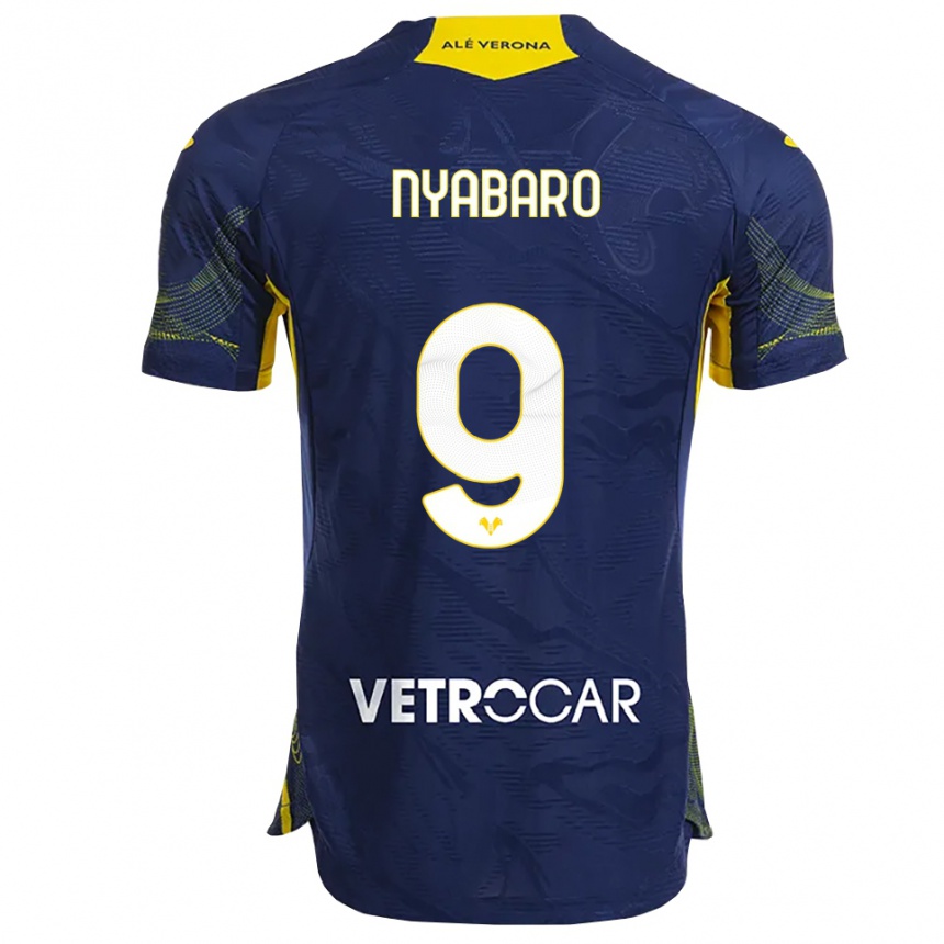 גברים כדורגל Nicholas Nyabaro #9 נייבי צהוב ג'רזי ביתית 2025/26