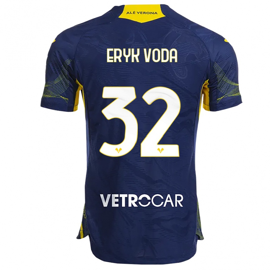 גברים כדורגל Andrei Eryk Voda #32 נייבי צהוב ג'רזי ביתית 2025/26