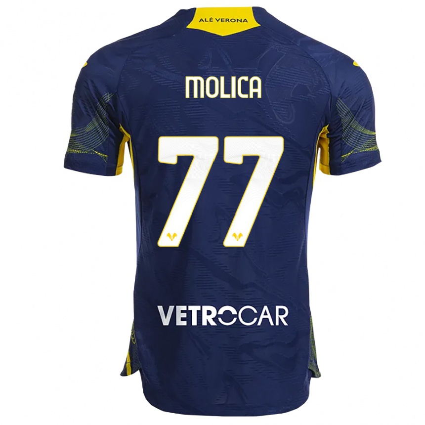 גברים כדורגל Francesco Molica #77 נייבי צהוב ג'רזי ביתית 2025/26