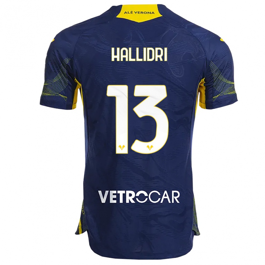 גברים כדורגל Fabian Hallidri #13 נייבי צהוב ג'רזי ביתית 2025/26