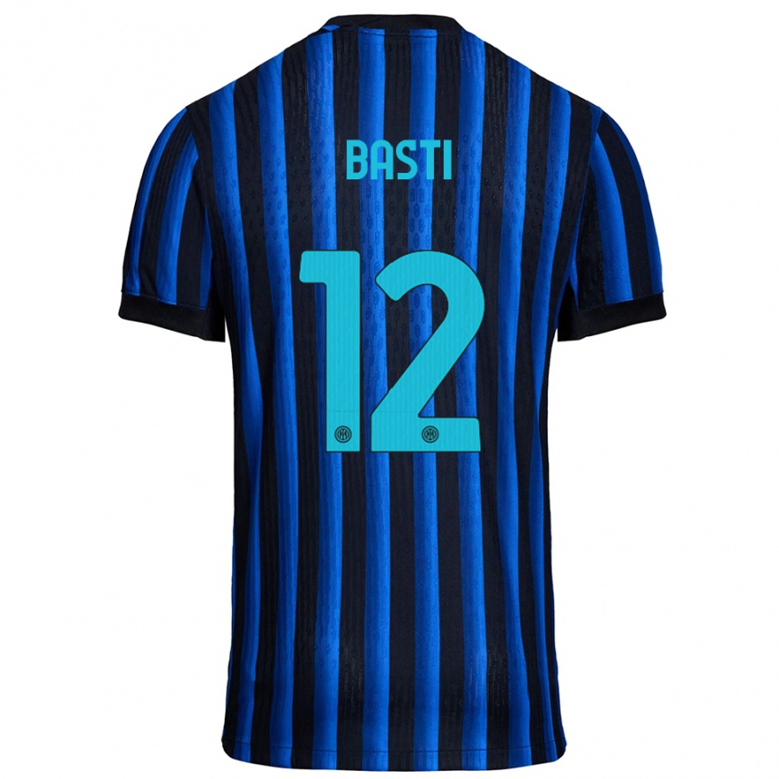 גברים כדורגל מתאו באסטי #12 שחור כחול ג'רזי ביתית 2025/26