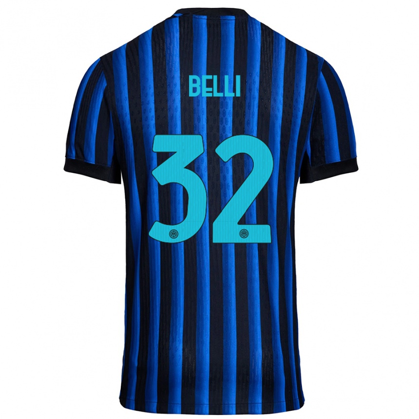 גברים כדורגל Elena Belli #32 שחור כחול ג'רזי ביתית 2025/26