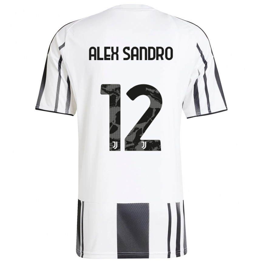 גברים כדורגל אלכס סנדרו #12 לבן שחור ג'רזי ביתית 2025/26