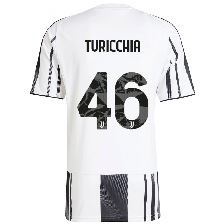 גברים כדורגל ריקרדו טוריקיה #46 לבן שחור ג'רזי ביתית 2025/26 גברים כדורגל ריקרדו טוריקיה #46 לבן שחור ג'רזי ביתית 2025/26