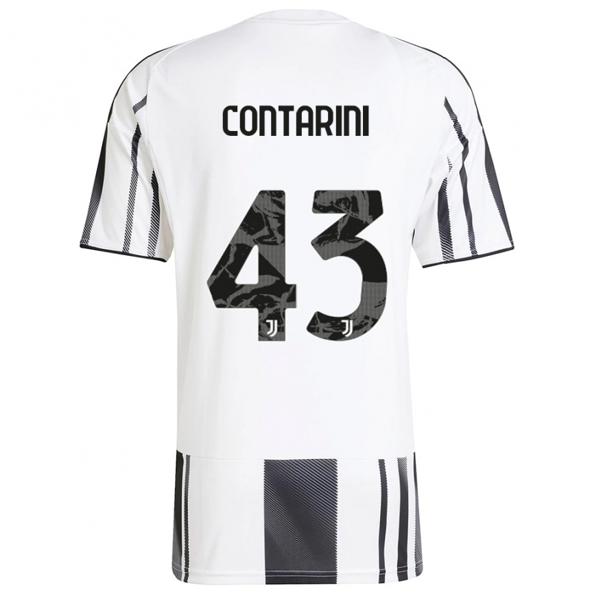 גברים כדורגל Jacopo Contarini #43 לבן שחור ג'רזי ביתית 2025/26