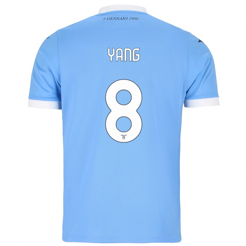 גברים כדורגל Lina Yang #8 תכלת לבן ג'רזי ביתית 2025/26