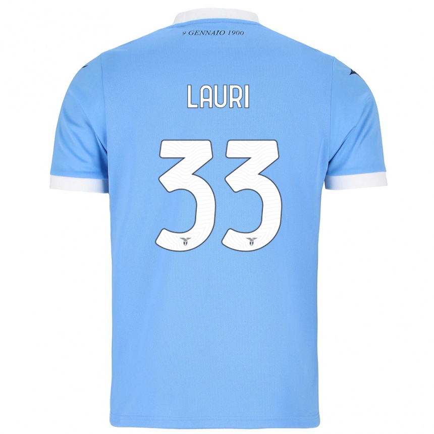 גברים כדורגל Giacomo Lauri #33 תכלת לבן ג'רזי ביתית 2025/26