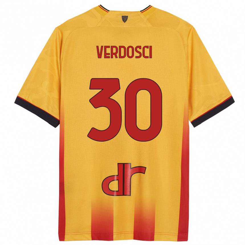 גברים כדורגל Simone Verdosci #30 צהוב כתום ג'רזי ביתית 2025/26