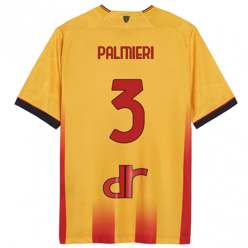 גברים כדורגל Andrea Palmieri #3 צהוב כתום ג'רזי ביתית 2025/26