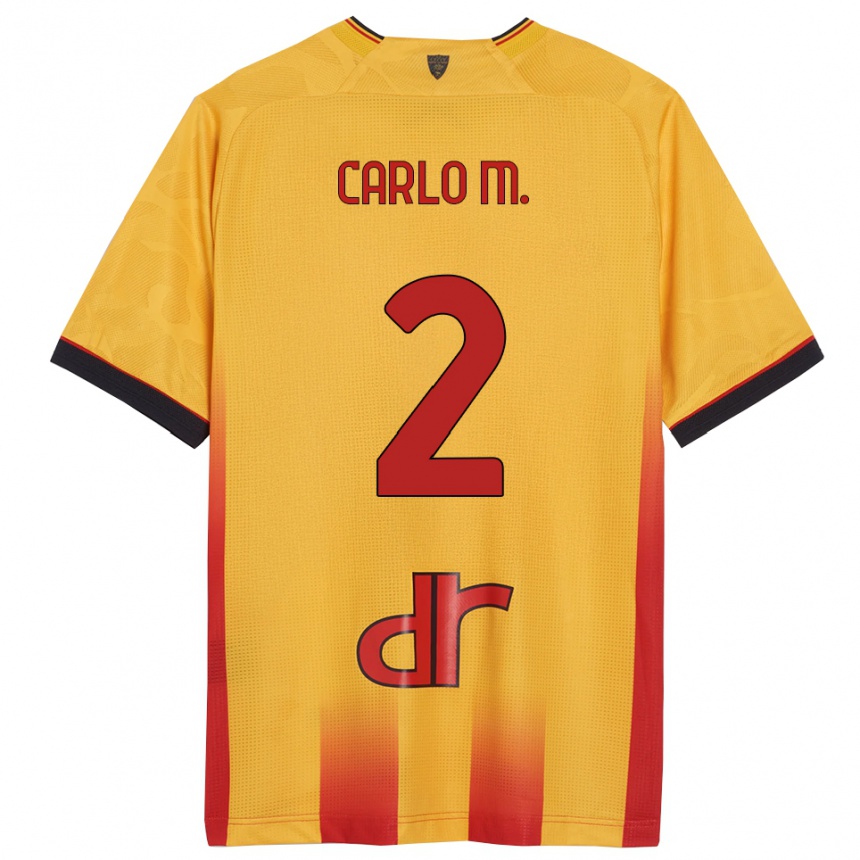 גברים כדורגל Carlo Mariano #2 צהוב כתום ג'רזי ביתית 2025/26