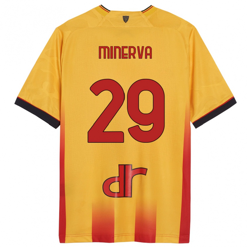 גברים כדורגל Francesco Minerva #29 צהוב כתום ג'רזי ביתית 2025/26