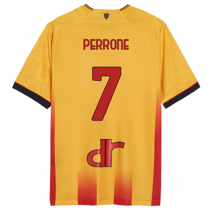 גברים כדורגל Samuele Perrone #7 צהוב כתום ג'רזי ביתית 2025/26