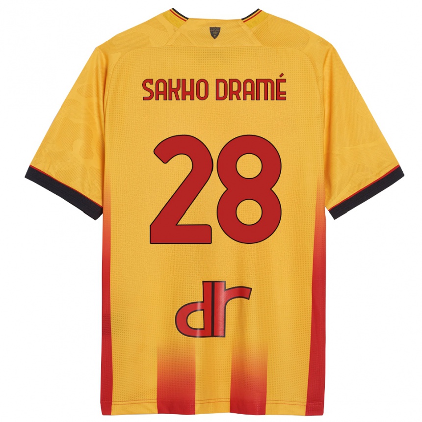 גברים כדורגל Samba Sakho Dramé #28 צהוב כתום ג'רזי ביתית 2025/26