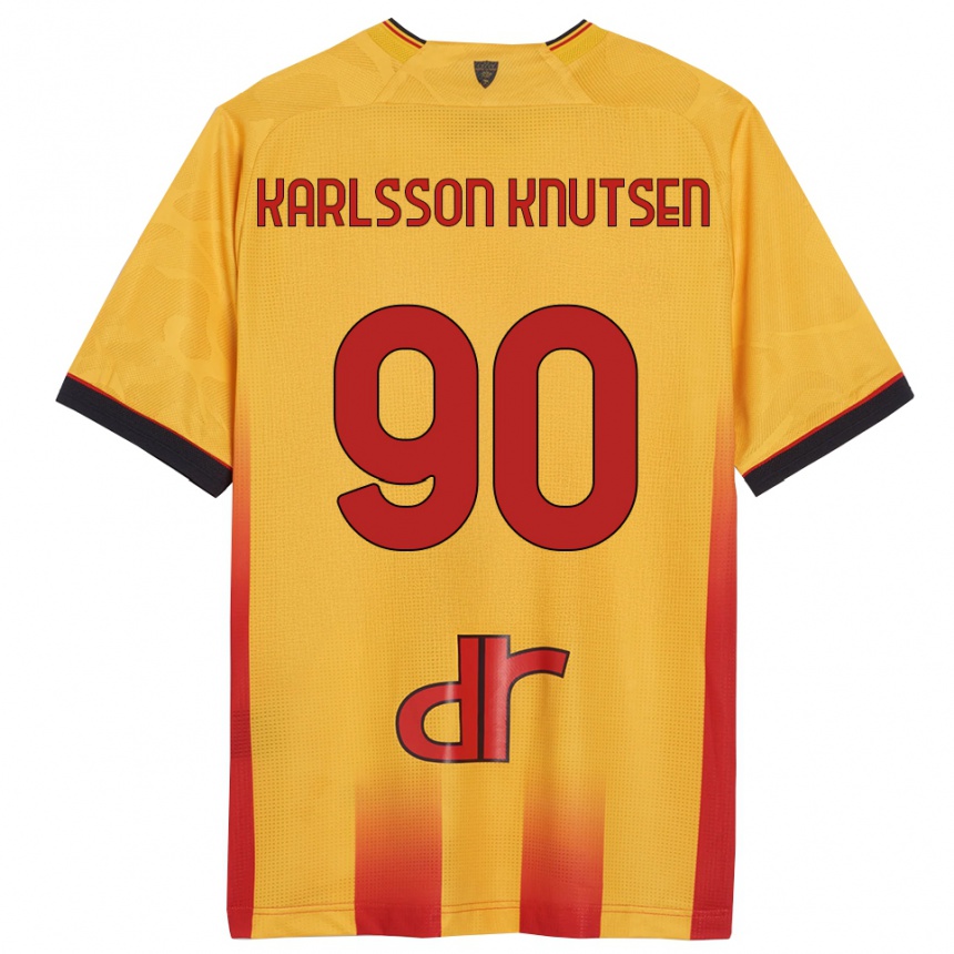 גברים כדורגל Storm Karlsson Knutsen #90 צהוב כתום ג'רזי ביתית 2025/26