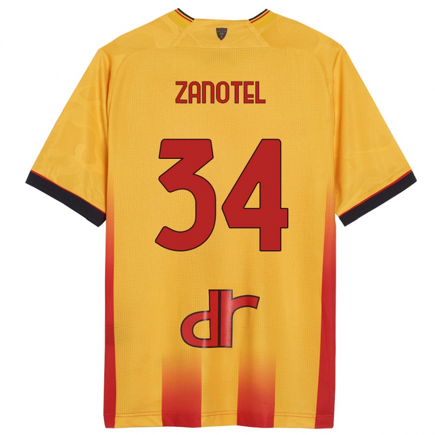 גברים כדורגל Giovanni Zanotel #34 צהוב כתום ג'רזי ביתית 2025/26