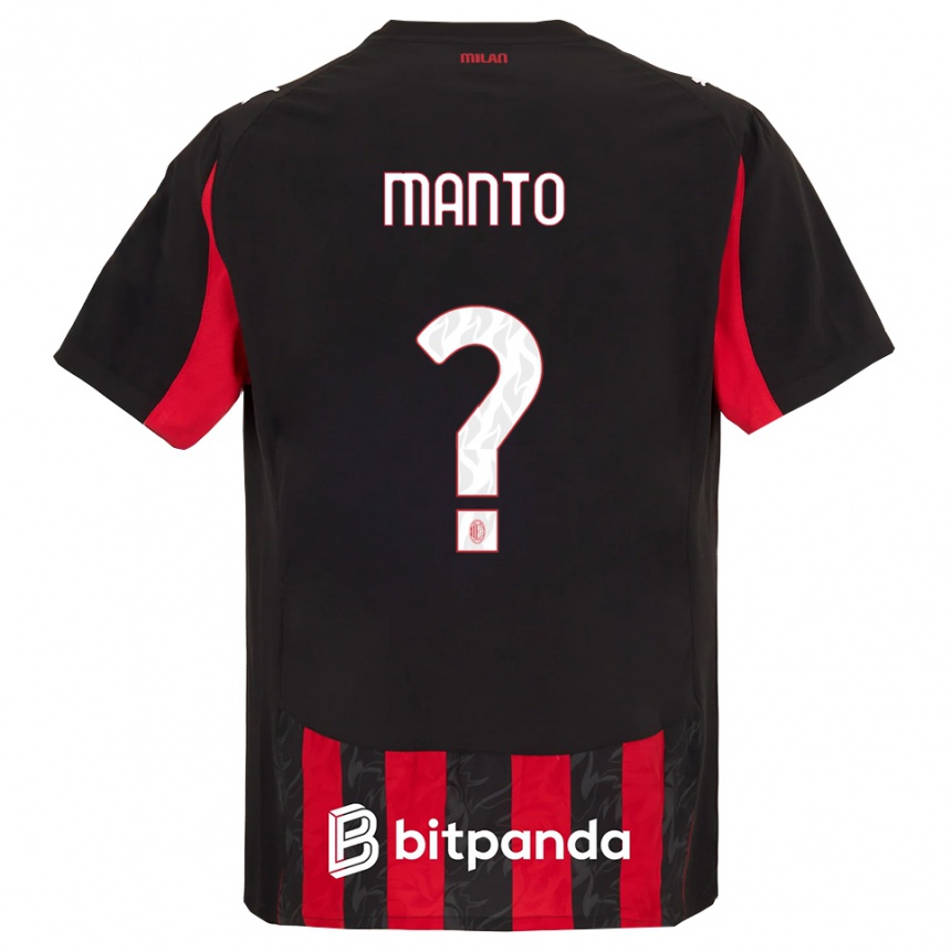 גברים כדורגל Gaetano Manto #0 אדום שחור ג'רזי ביתית 2025/26