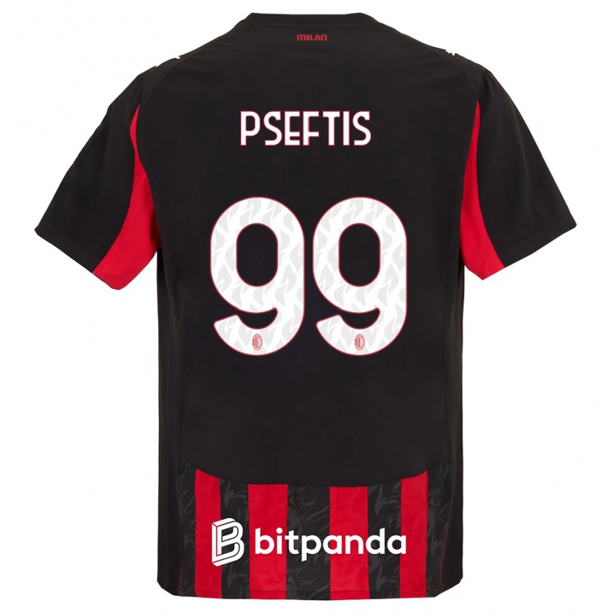 גברים כדורגל Fotios Pseftis #99 אדום שחור ג'רזי ביתית 2025/26