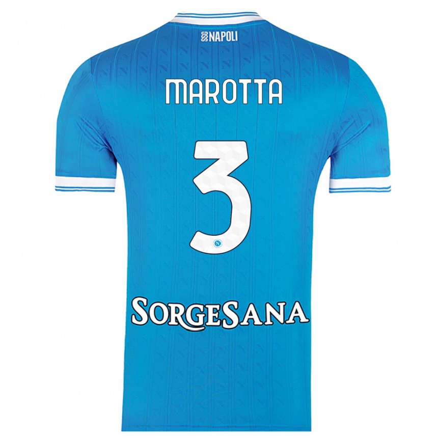 גברים כדורגל Gabriele Marotta #3 תכלת לבן ג'רזי ביתית 2025/26