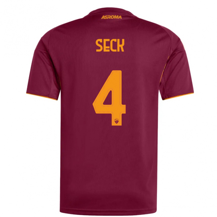 גברים כדורגל Mohamed Seck #4 בורגונדי כתום ג'רזי ביתית 2025/26