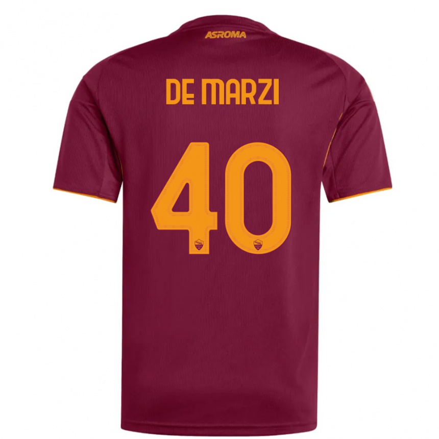 גברים כדורגל Giorgio De Marzi #40 בורגונדי כתום ג'רזי ביתית 2025/26
