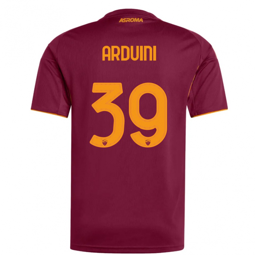 גברים כדורגל Giacomo Arduini #39 בורגונדי כתום ג'רזי ביתית 2025/26