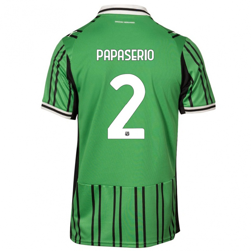 גברים כדורגל Gabriele Papaserio #2 ירוק שחור ג'רזי ביתית 2025/26