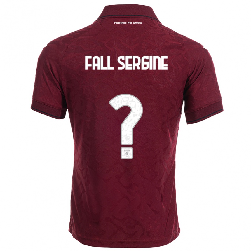גברים כדורגל Fallou Fall Sergine #0 בורגונדי לבן ג'רזי ביתית 2025/26