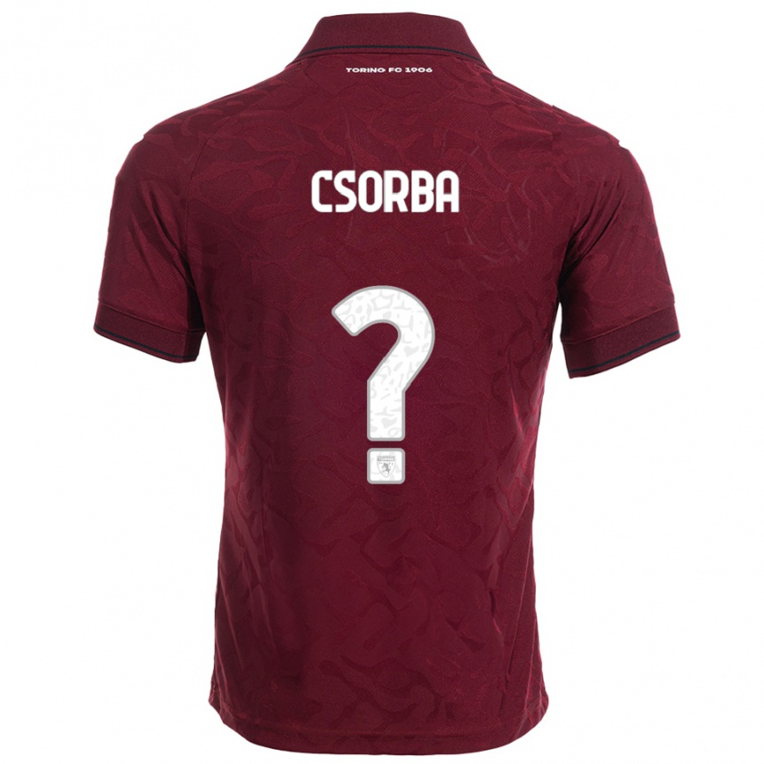 גברים כדורגל Noel Csorba #0 בורגונדי לבן ג'רזי ביתית 2025/26