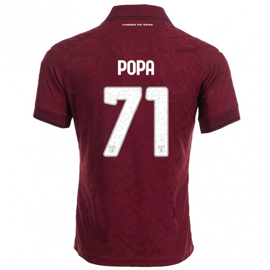 גברים כדורגל מיכאי פופה #71 בורגונדי לבן ג'רזי ביתית 2025/26