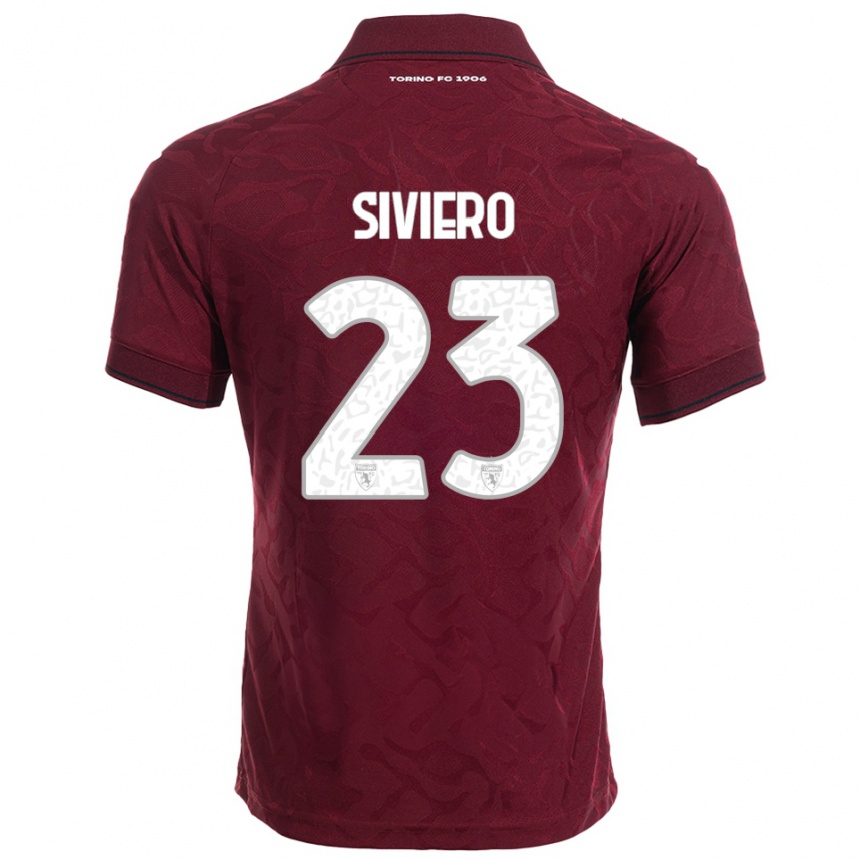 גברים כדורגל Lapo Siviero #23 בורגונדי לבן ג'רזי ביתית 2025/26