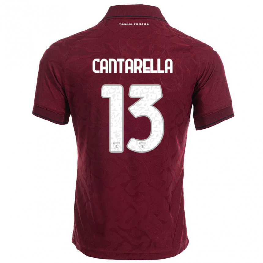 גברים כדורגל Luca Cantarella #13 בורגונדי לבן ג'רזי ביתית 2025/26