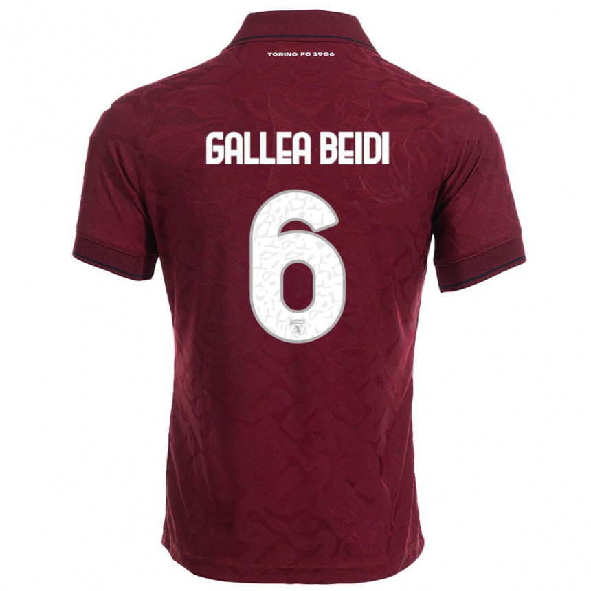 גברים כדורגל Francesco Gallea Beidi #6 בורגונדי לבן ג'רזי ביתית 2025/26