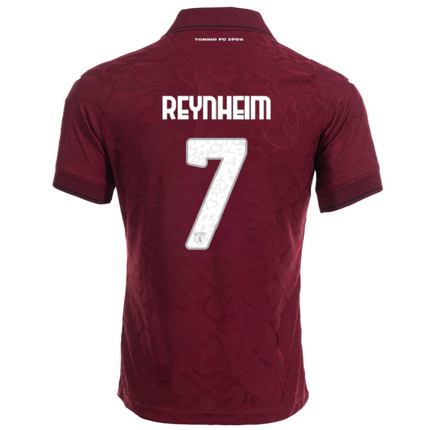 גברים כדורגל Dávid Reynheim #7 בורגונדי לבן ג'רזי ביתית 2025/26