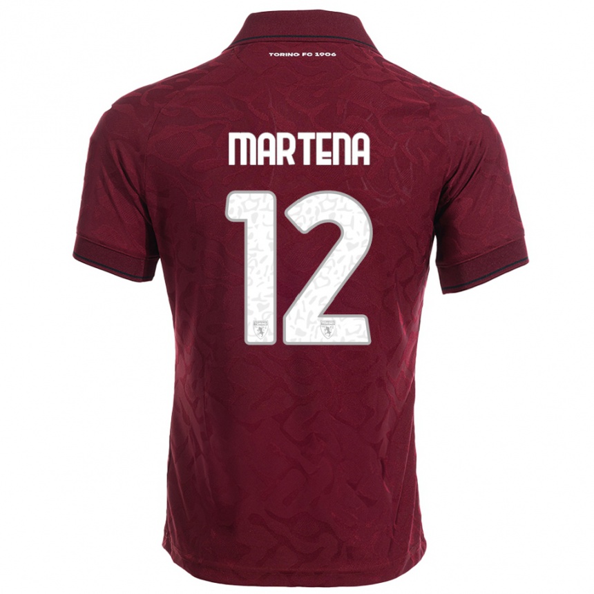 גברים כדורגל Gabriele Martena #12 בורגונדי לבן ג'רזי ביתית 2025/26