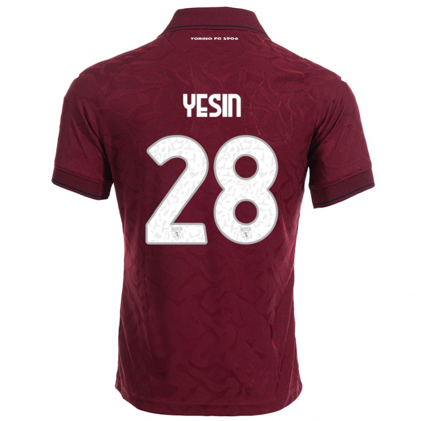 גברים כדורגל Demyan Yesin #28 בורגונדי לבן ג'רזי ביתית 2025/26