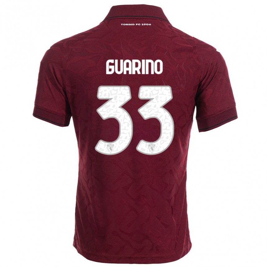גברים כדורגל ריטה גוארינו #33 בורגונדי לבן ג'רזי ביתית 2025/26