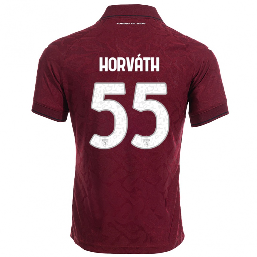 גברים כדורגל Krisztofer Horváth #55 בורגונדי לבן ג'רזי ביתית 2025/26
