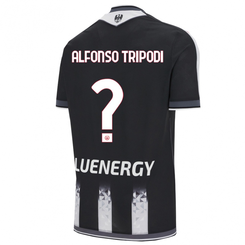 גברים כדורגל Leonardo Alfonso Tripodi #0 שחור לבן ג'רזי ביתית 2025/26